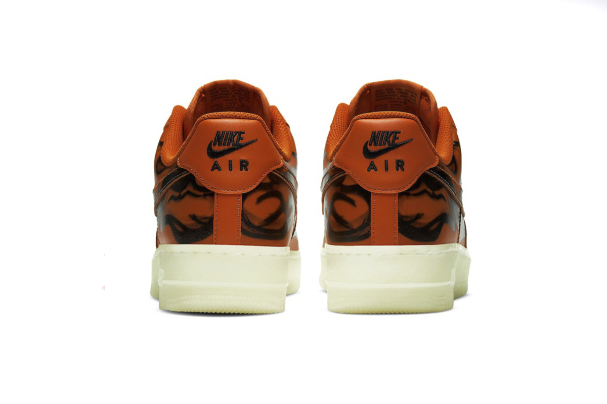 Coco Shoes Nike Air Force 1 Low Orange Skeleton Halloween (2020) CU8067-800 - Cocoshoesvip.net
