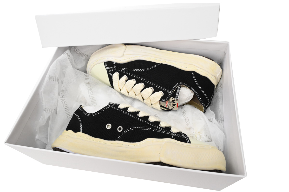 Coco Shoes Mihara Yasuhiro Blakey OG Sole Canvas Low Black White A01FW06 NO.731 - Cocoshoesvip.net