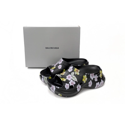 Coco Shoes Balenciaga x Crocs Pool Slide Sandals Grey Flower 677389W1S8G6556 02