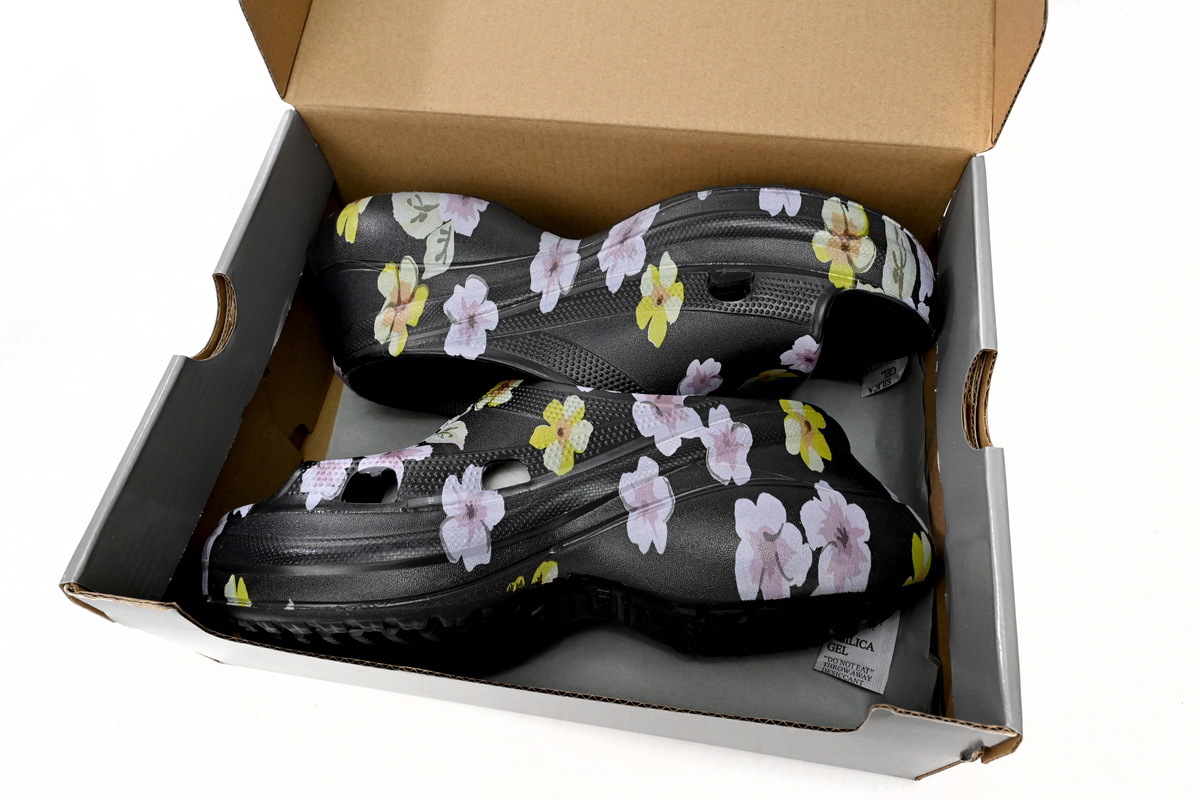 Coco Shoes Balenciaga x Crocs Pool Slide Sandals Grey Flower 677389W1S8G6556 - Cocoshoesvip.net