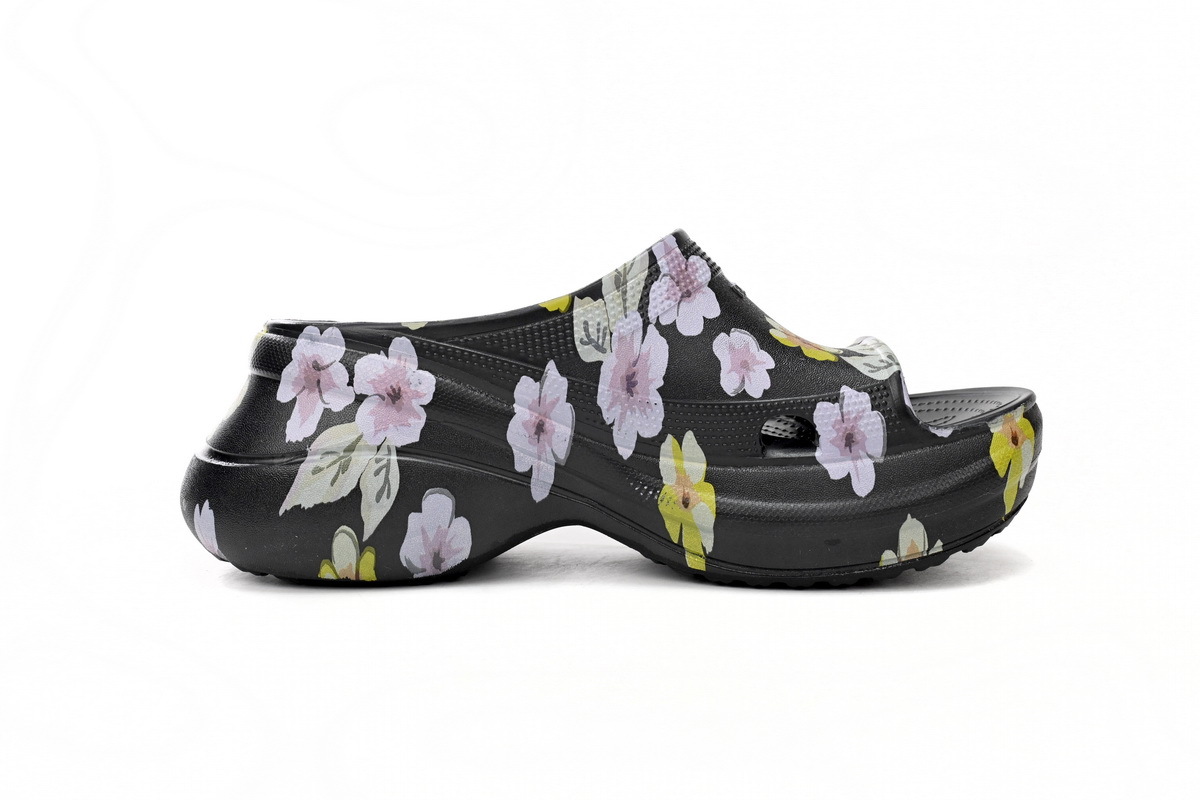 Coco Shoes Balenciaga x Crocs Pool Slide Sandals Grey Flower 677389W1S8G6556 - Cocoshoesvip.net