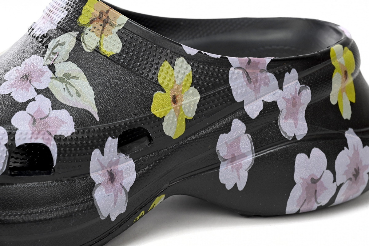 Coco Shoes Balenciaga x Crocs Pool Slide Sandals Grey Flower 677389W1S8G6556 - Cocoshoesvip.net