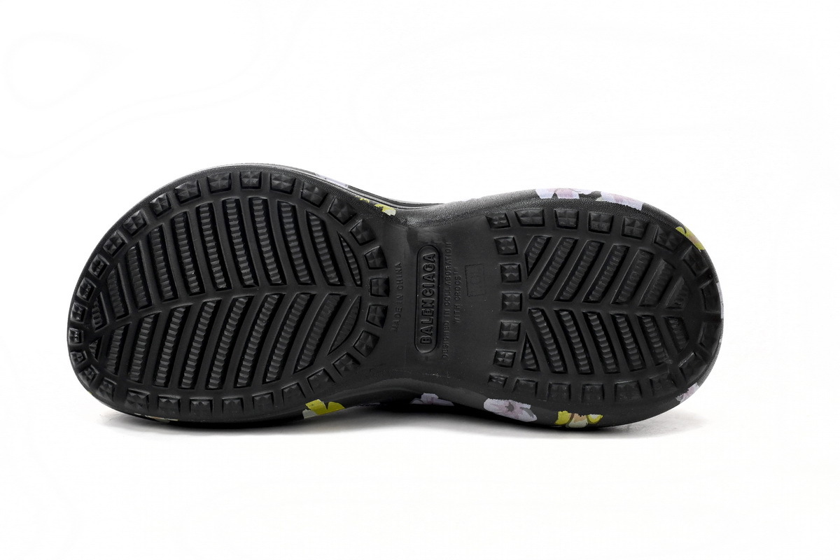 Coco Shoes Balenciaga x Crocs Pool Slide Sandals Grey Flower 677389W1S8G6556 - Cocoshoesvip.net