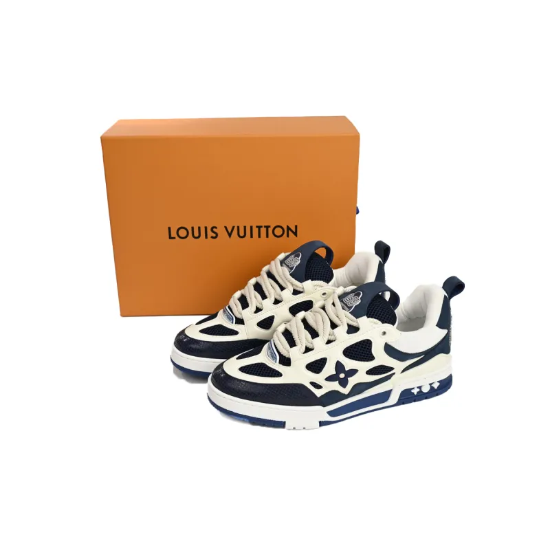 Coco Shoes Louis Vuitton LV Skate Sneaker Marine White 1AARRM - Cocoshoesvip.net