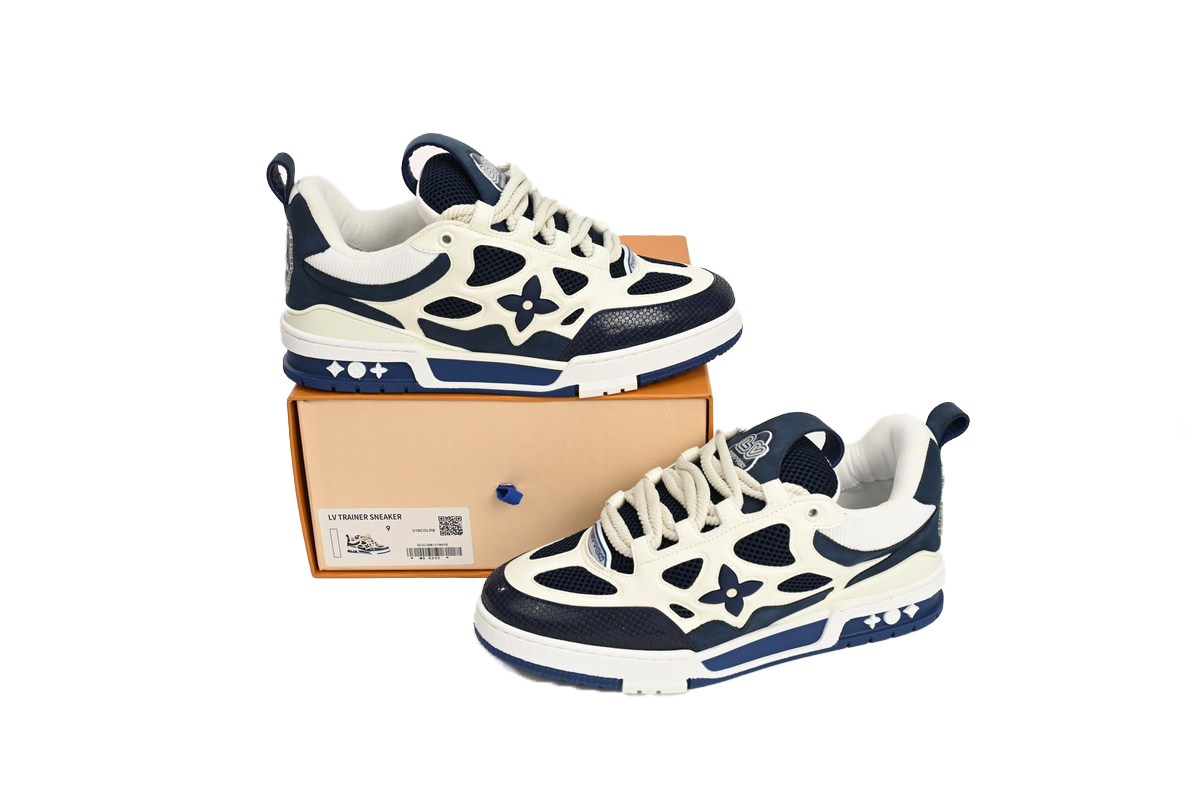Coco Shoes Louis Vuitton LV Skate Sneaker Marine White 1AARRM - Cocoshoesvip.net