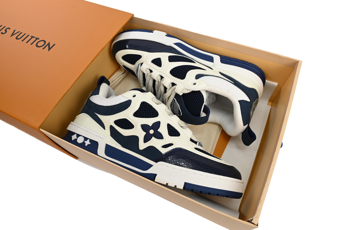 Coco Shoes Louis Vuitton LV Skate Sneaker Marine White 1AARRM - Cocoshoesvip.net