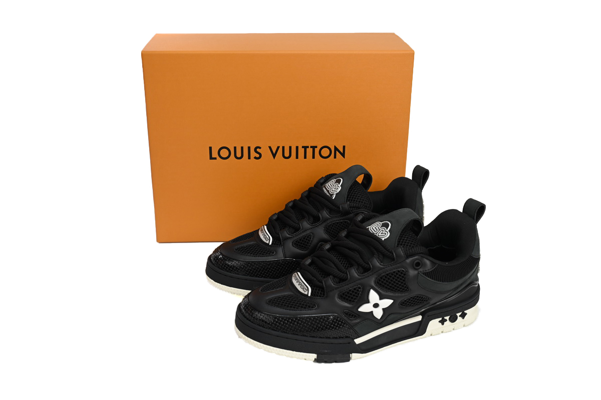 Coco Shoes Louis Vuitton LV Skate Sneaker Black White 1AARR2 - Cocoshoesvip.net