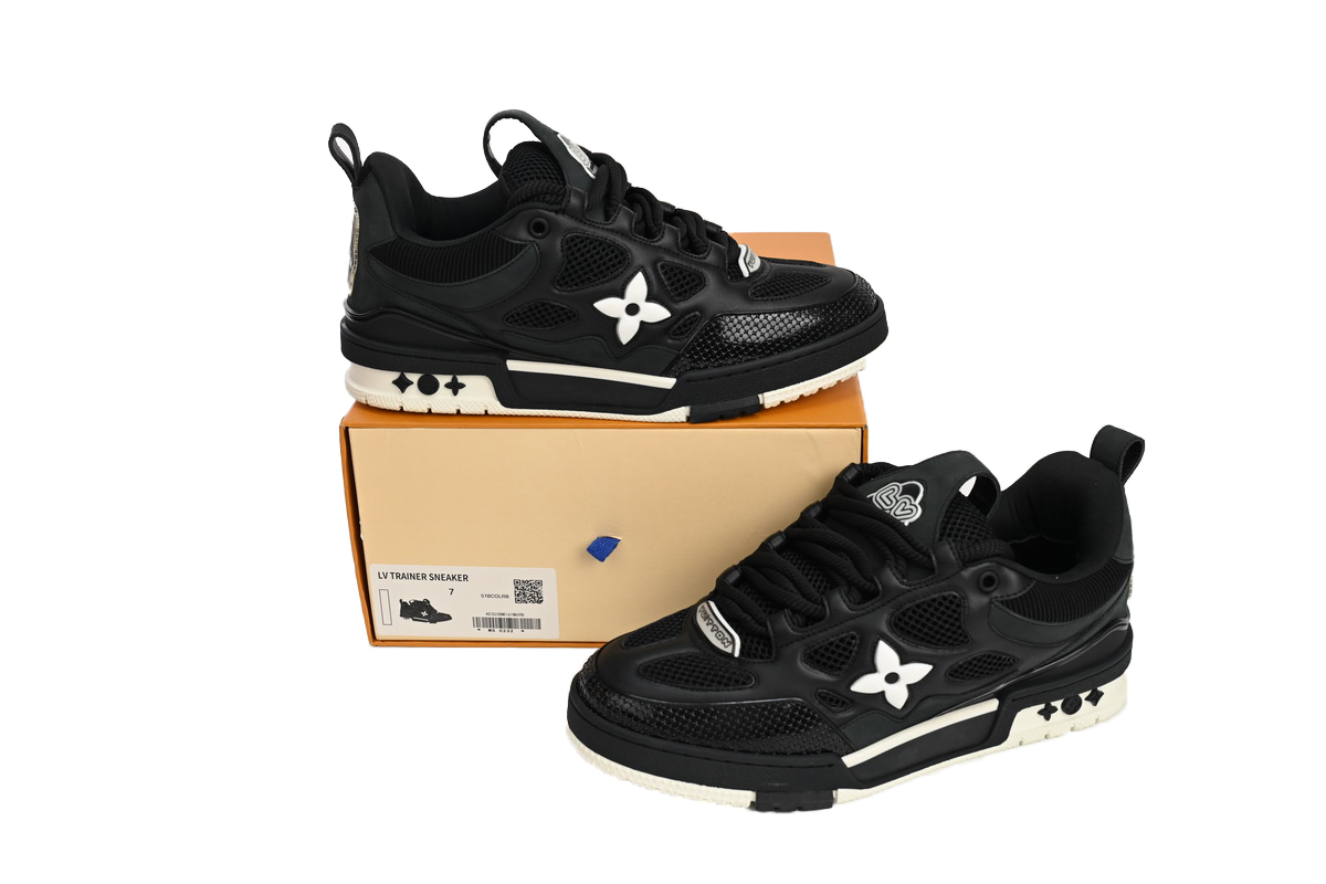 Coco Shoes Louis Vuitton LV Skate Sneaker Black White 1AARR2 - Cocoshoesvip.net