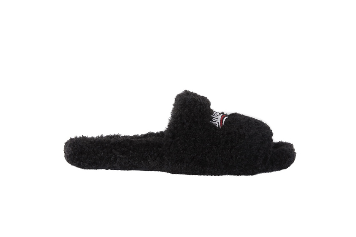 Coco Shoes Balenciaga Furry Slide Black 654747W2D011096 - Cocoshoesvip.net