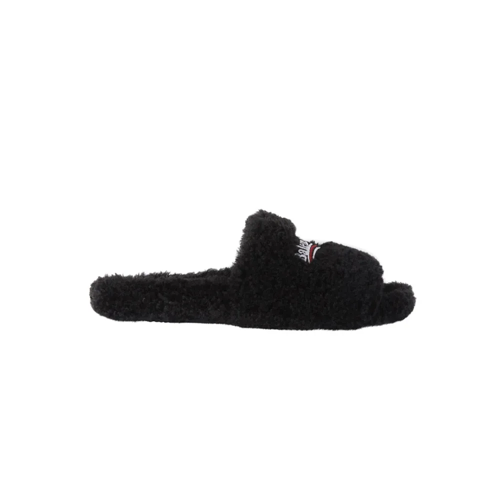 Coco Shoes Balenciaga Furry Slide Black 654747W2D011096 - Cocoshoesvip.net