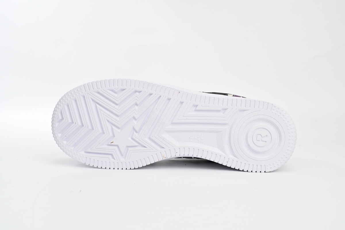 Coco Shoes A Bathing Ape Bape Sta Low White Purple Color Spray 1J22-291-004 - Cocoshoesvip.net