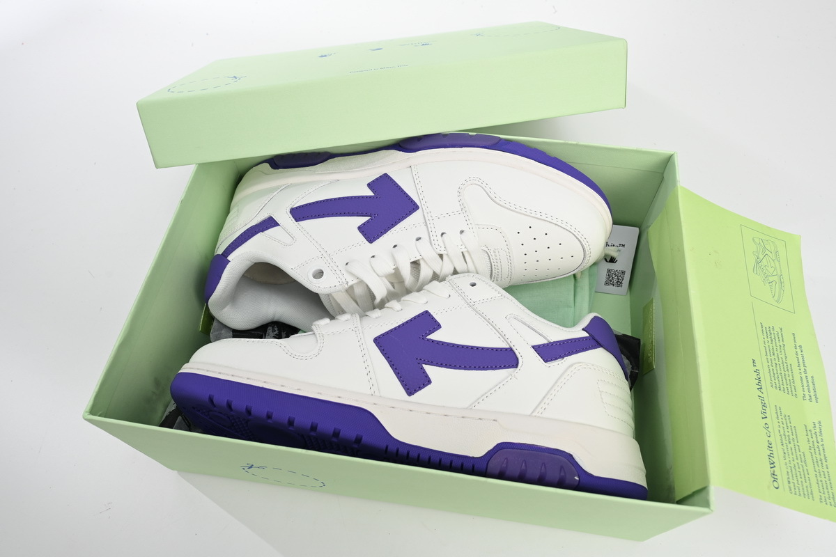 Coco Shoes OFF-WHITE Out Of Office OOO Low Tops White Purple OMIA189F22LEA0010135 - Cocoshoesvip.net