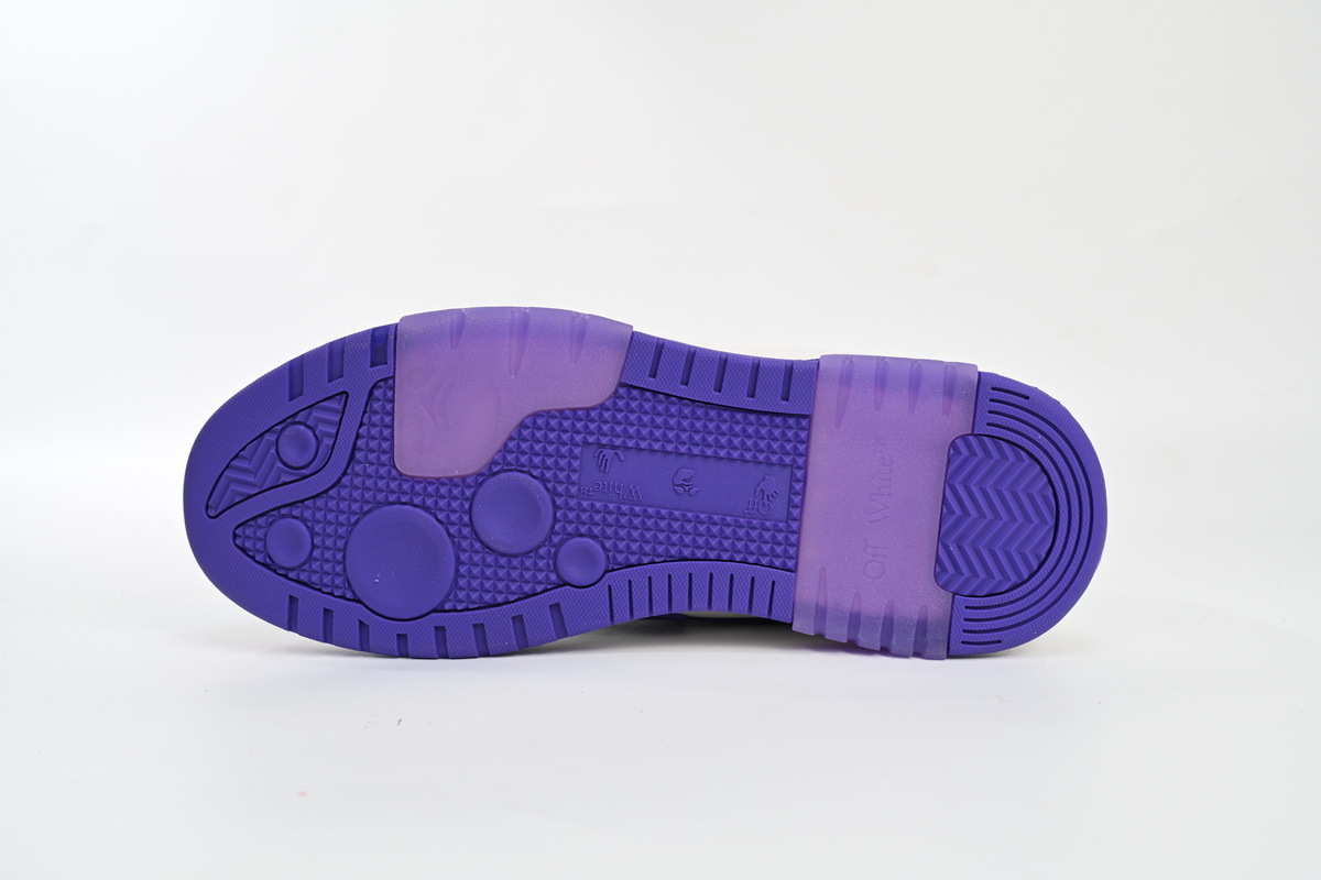 Coco Shoes OFF-WHITE Out Of Office OOO Low Tops White Purple OMIA189F22LEA0010135 - Cocoshoesvip.net
