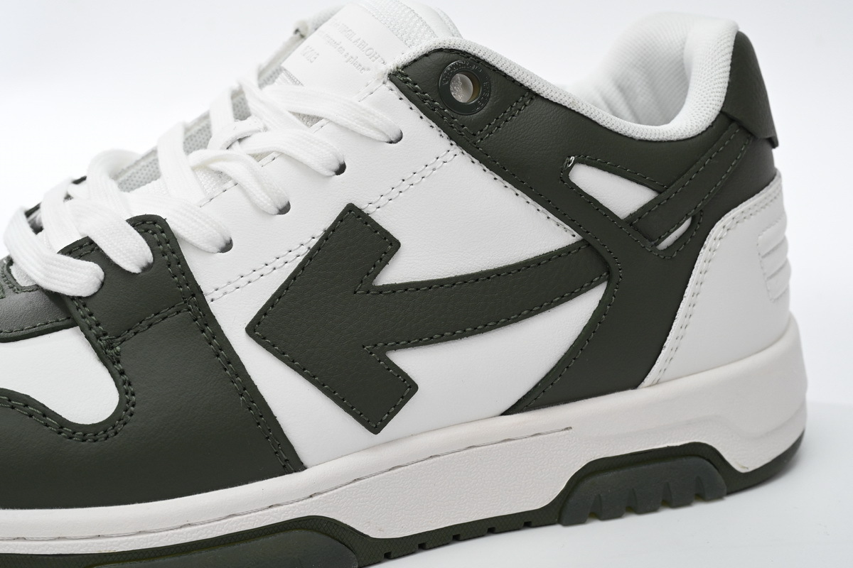 Coco Shoes OFF-WHITE Out Of Office OOO Low Tops White Green OLIA189S23LEA0015901 - Cocoshoesvip.net