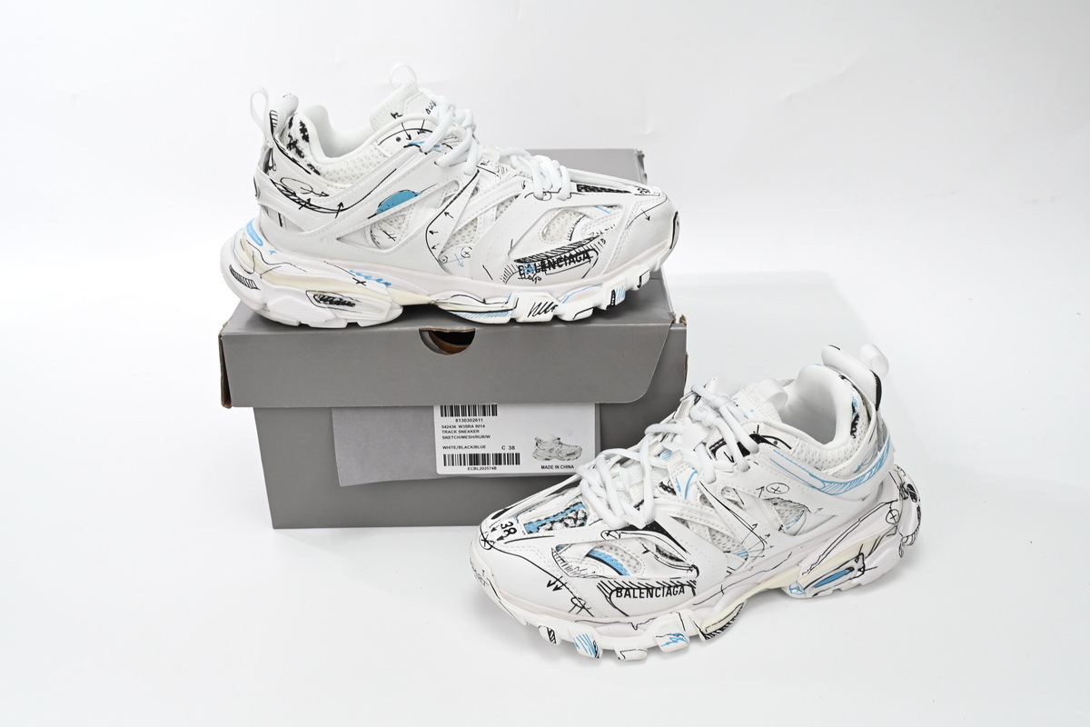 Coco Shoes Balenciaga Track Black Graffiti Art 542436 W3SRA 9014 - Cocoshoesvip.net