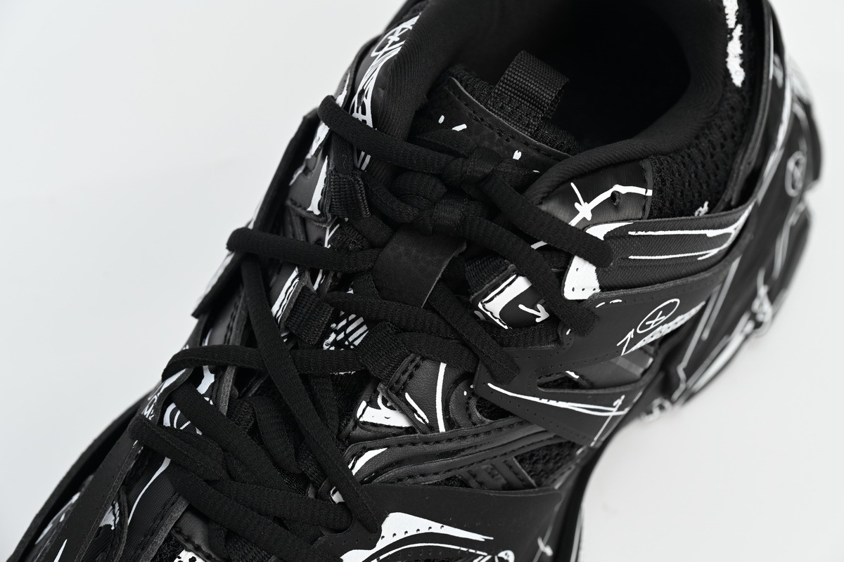Coco Shoes Balenciaga Track Black Black-And-White Painting 542023 W3SR2 2315 - Cocoshoesvip.net