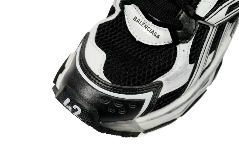 Coco Shoes Balenciaga Runner White Black White 677403W3RB29010 - Cocoshoesvip.net