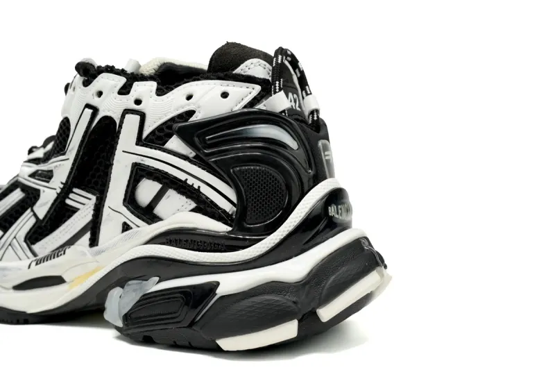 Coco Shoes Balenciaga Runner White Black White 677403W3RB29010 - Cocoshoesvip.net