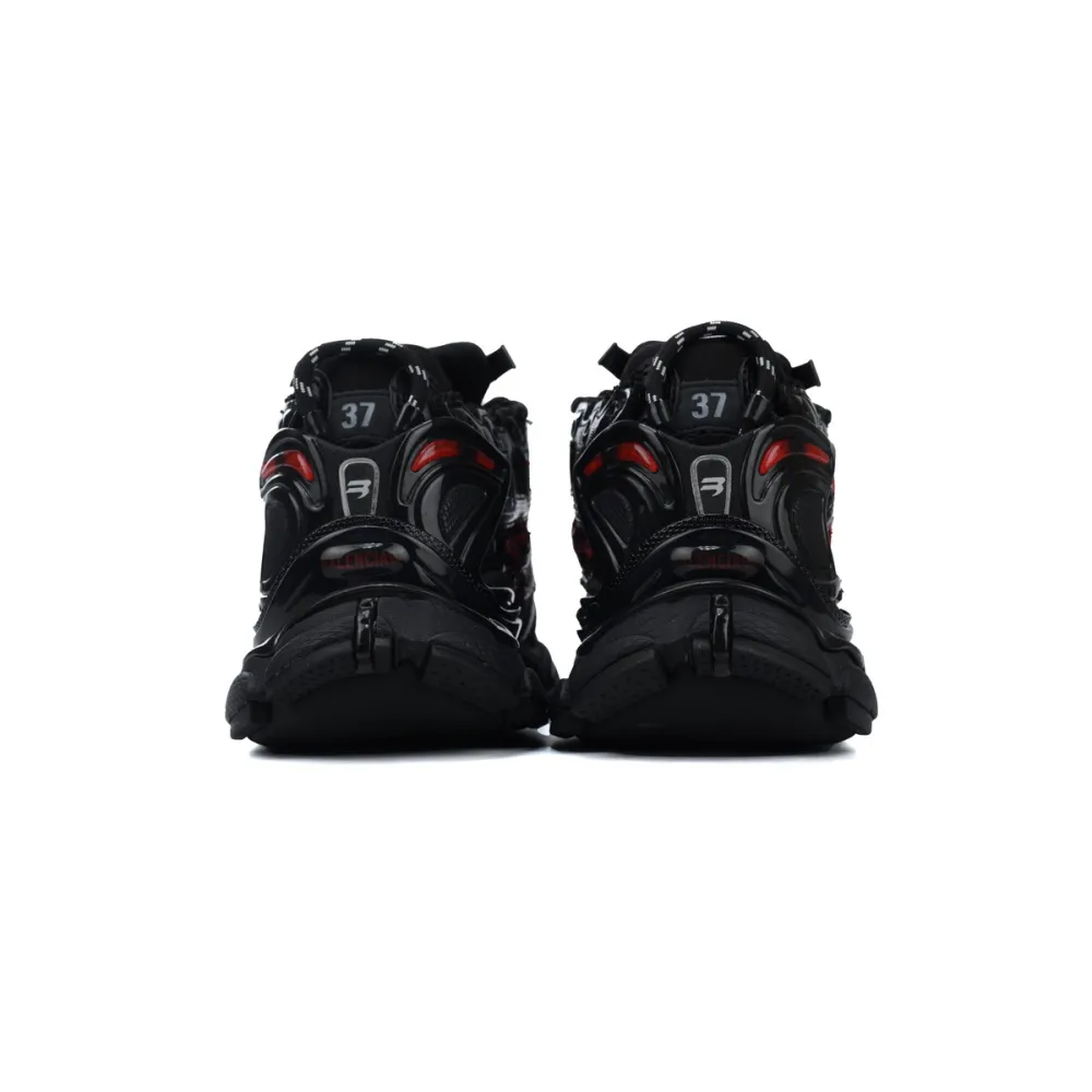 Coco Shoes Balenciaga Runner Graffiti Black Red 677403W3RBQ1060 - Cocoshoesvip.net