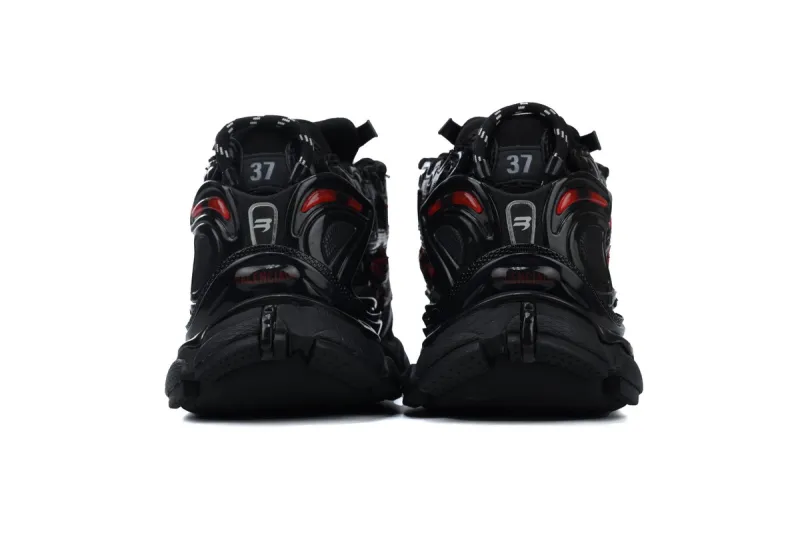 Coco Shoes Balenciaga Runner Graffiti Black Red 677403W3RBQ1060 - Cocoshoesvip.net