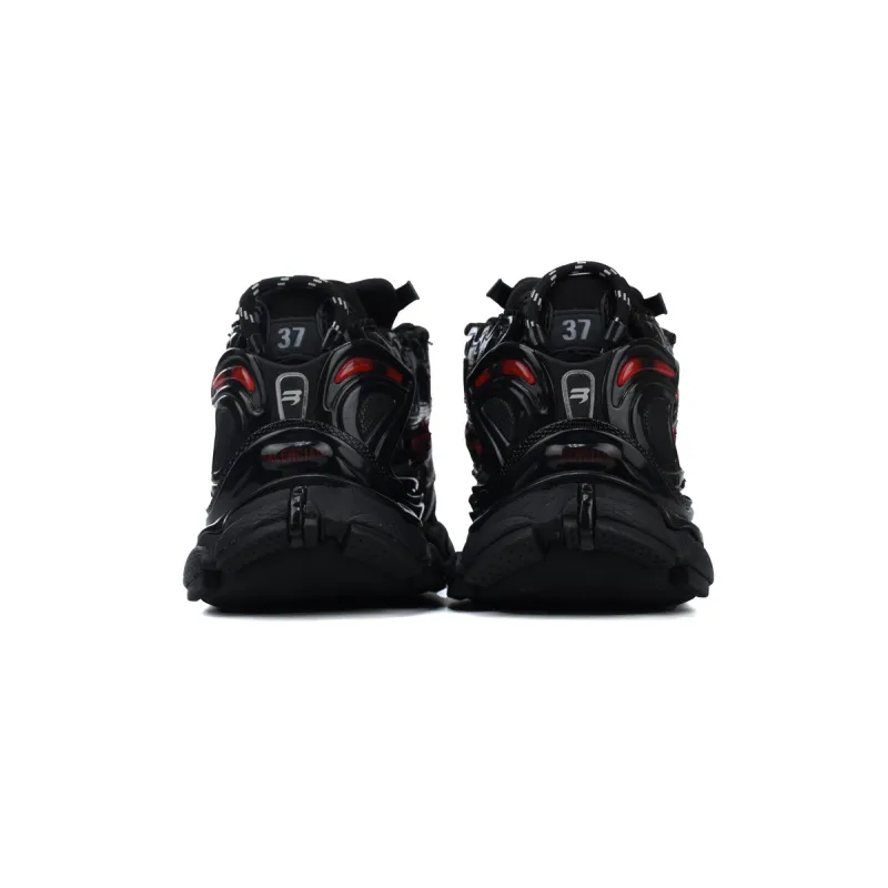 Coco Shoes Balenciaga Runner Graffiti Black Red 677403W3RBQ1060 - Cocoshoesvip.net