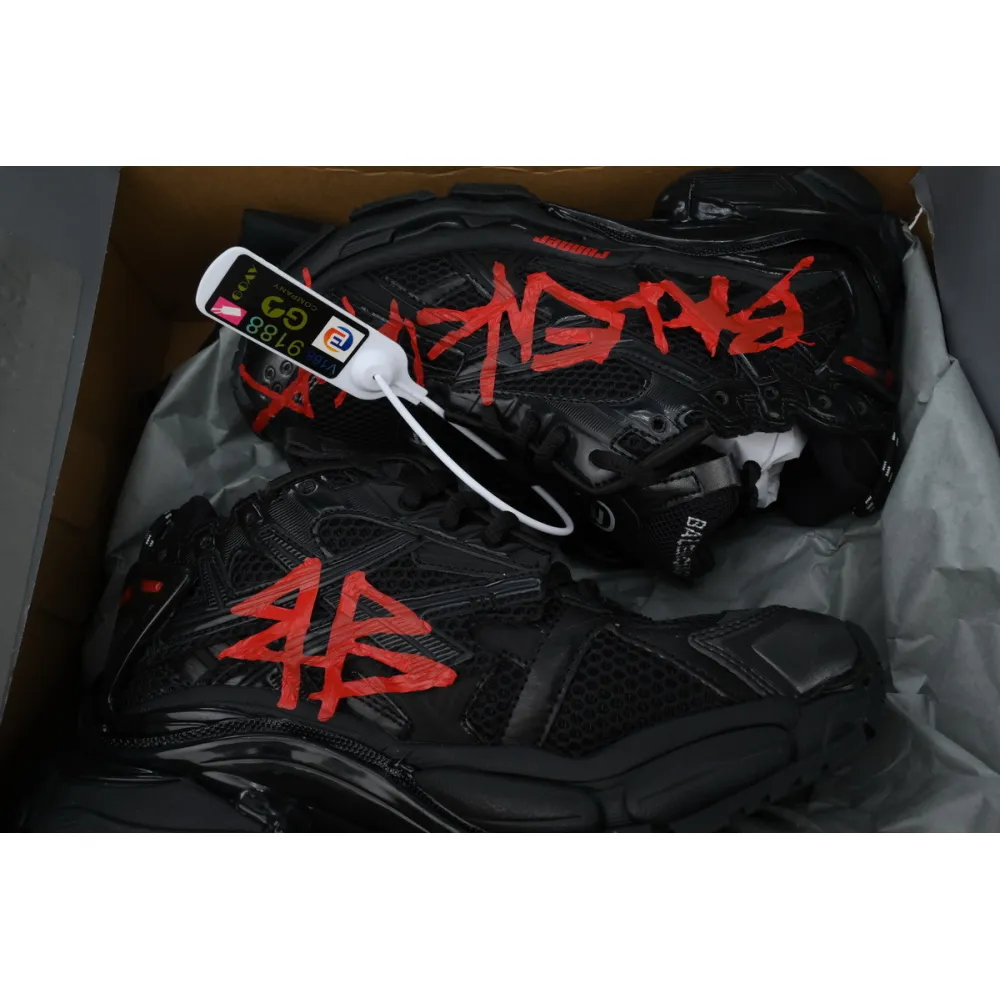 Coco Shoes Balenciaga Runner Graffiti Black Red 677403W3RBQ1060 - Cocoshoesvip.net
