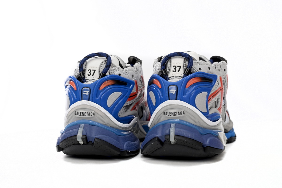 Coco Shoes Balenciaga Runner White Blue Orange 677402W3RB61264 - Cocoshoesvip.net
