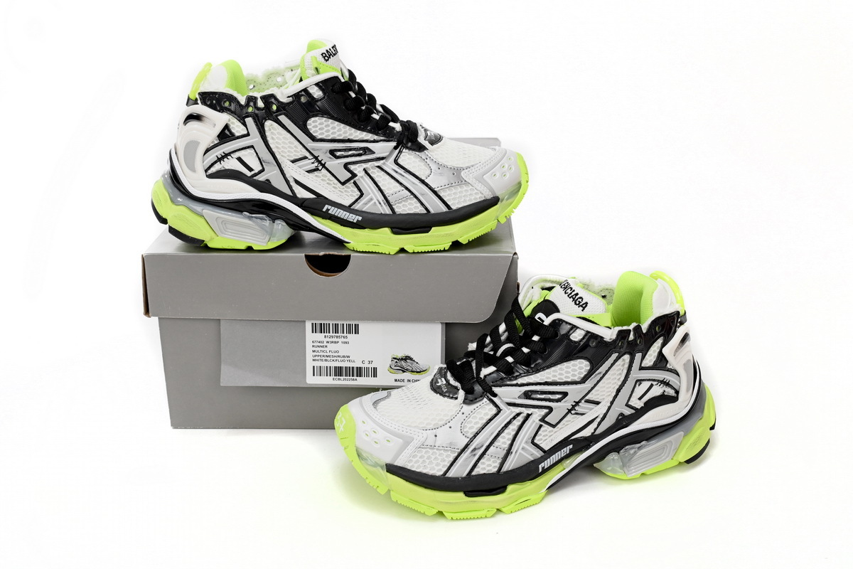 Coco Shoes Balenciaga Runner Black, white, and Yellow 677402W3RBP1093 - Cocoshoesvip.net