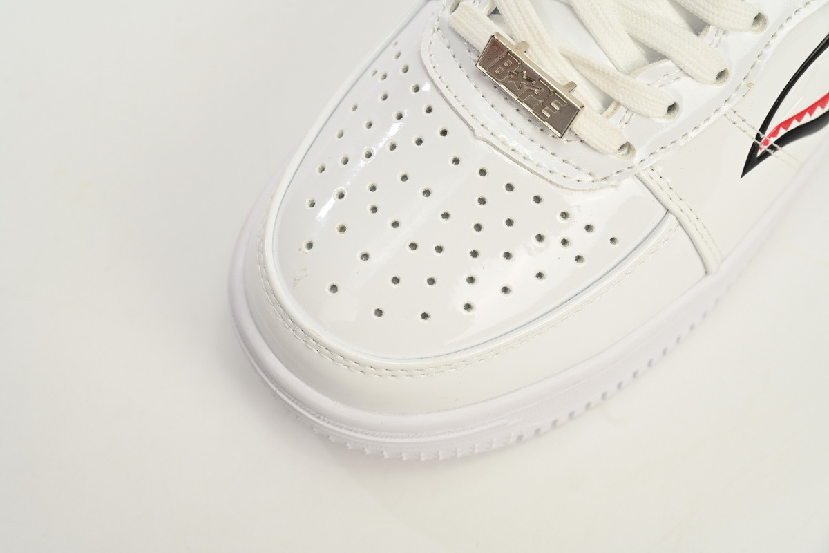 Coco Shoes A Bathing Ape Bape Sta Low Shark White 1H30-191-012-WHT - Cocoshoesvip.net