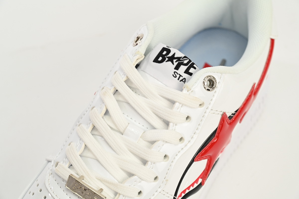 Coco Shoes A Bathing Ape Bape Sta Low Shark White 1H30-191-012-WHT - Cocoshoesvip.net