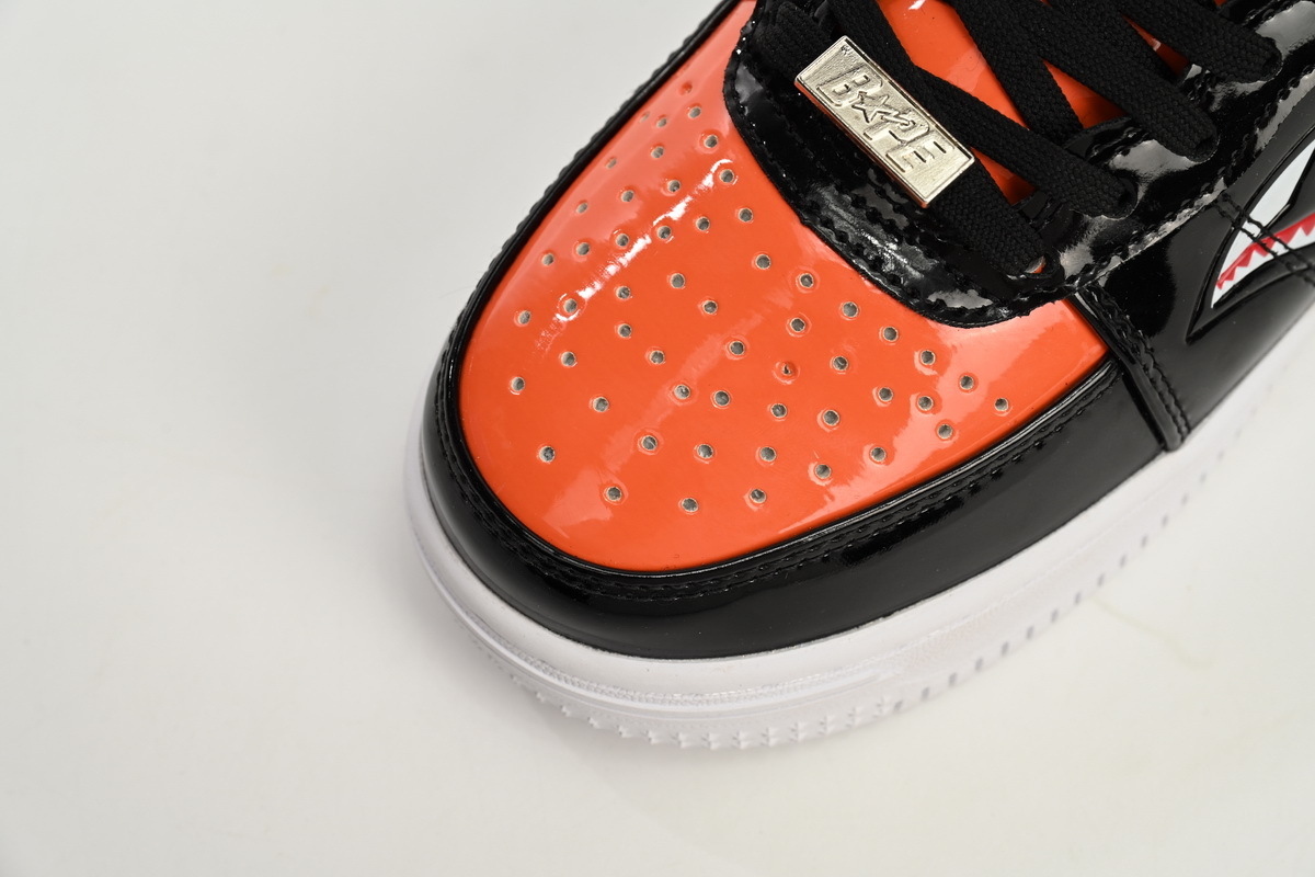 Coco Shoes A Bathing Ape Bape Sta Low Mad Shark Black Orange 1H30191005-BLK - Cocoshoesvip.net