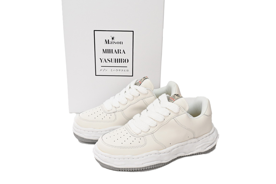 Coco Shoes Maison Mihara Yasuhiro Wayne OG Sole Low White A07FW702 NO.744 - Cocoshoesvip.net
