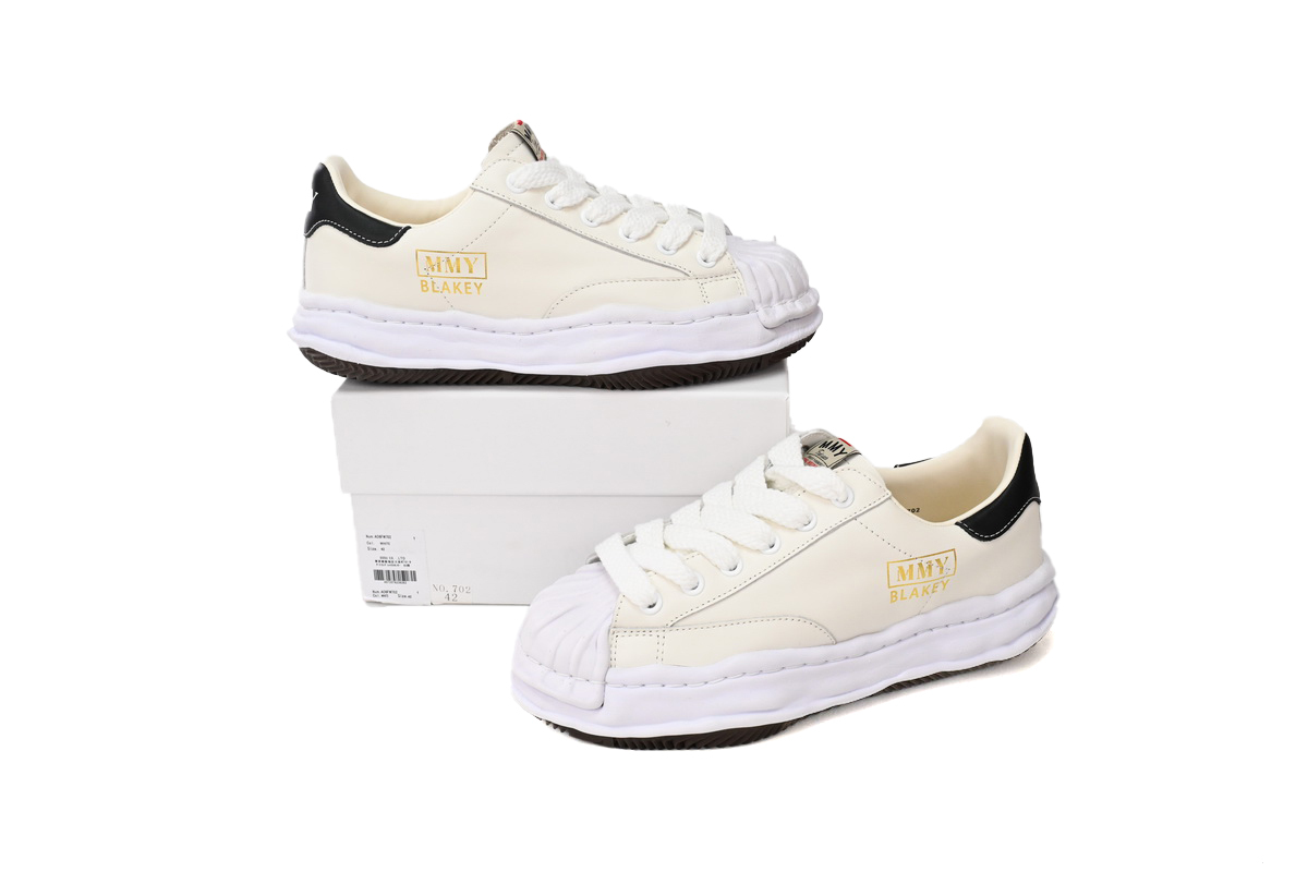 Coco Shoes Maison Mihara Yasuhiro Blakey OG Sole Leather Low White A06FW702 NO.702 - Cocoshoesvip.net