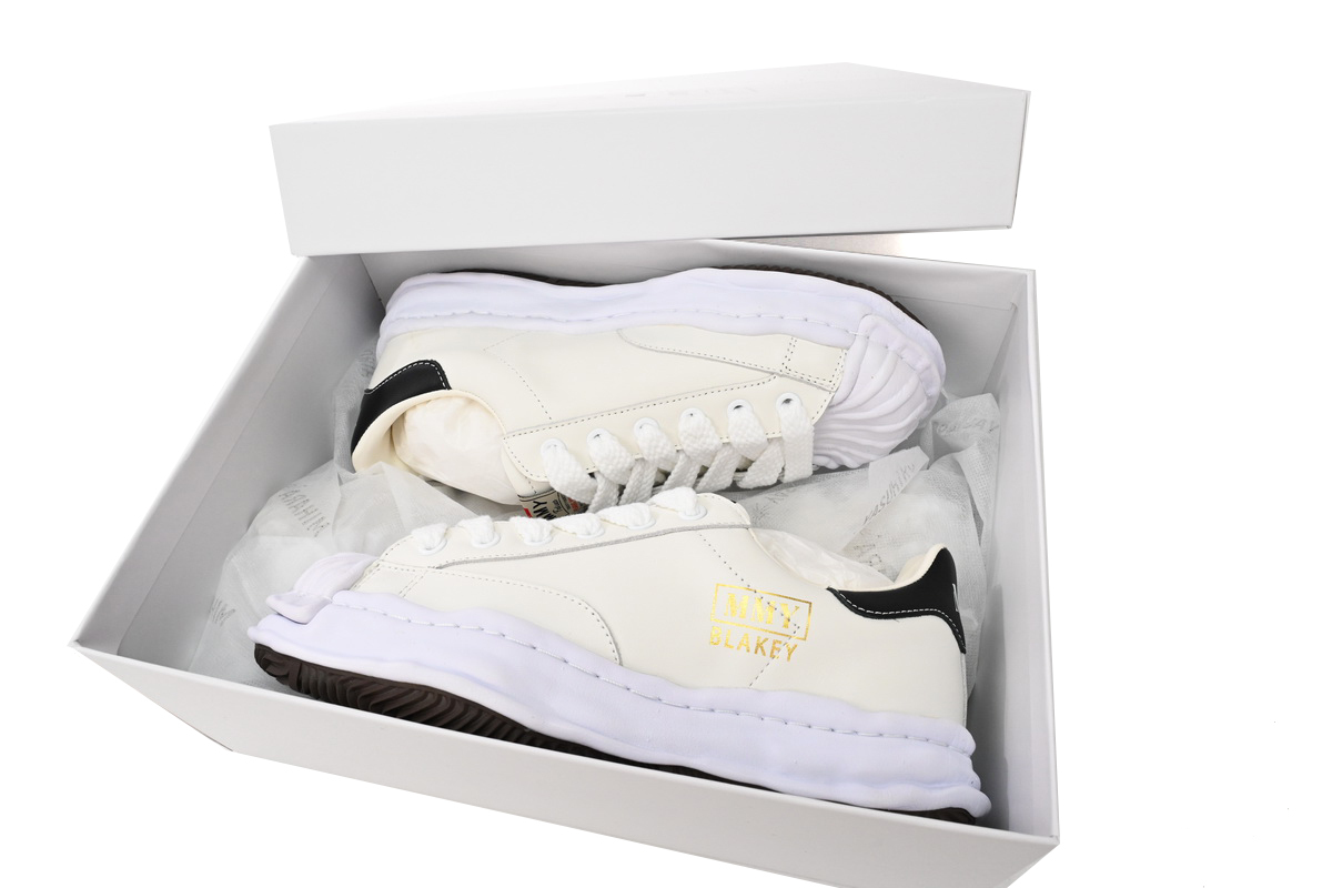 Coco Shoes Maison Mihara Yasuhiro Blakey OG Sole Leather Low White A06FW702 NO.702 - Cocoshoesvip.net