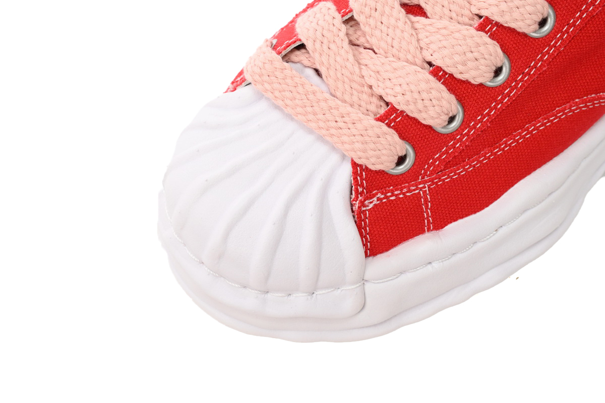 Coco Shoes Maison Mihara Yasuhiro Blakey OG Sole Canvas Low Red A08FW735 NO.766 - Cocoshoesvip.net