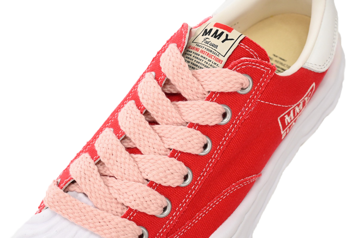 Coco Shoes Maison Mihara Yasuhiro Blakey OG Sole Canvas Low Red A08FW735 NO.766 - Cocoshoesvip.net
