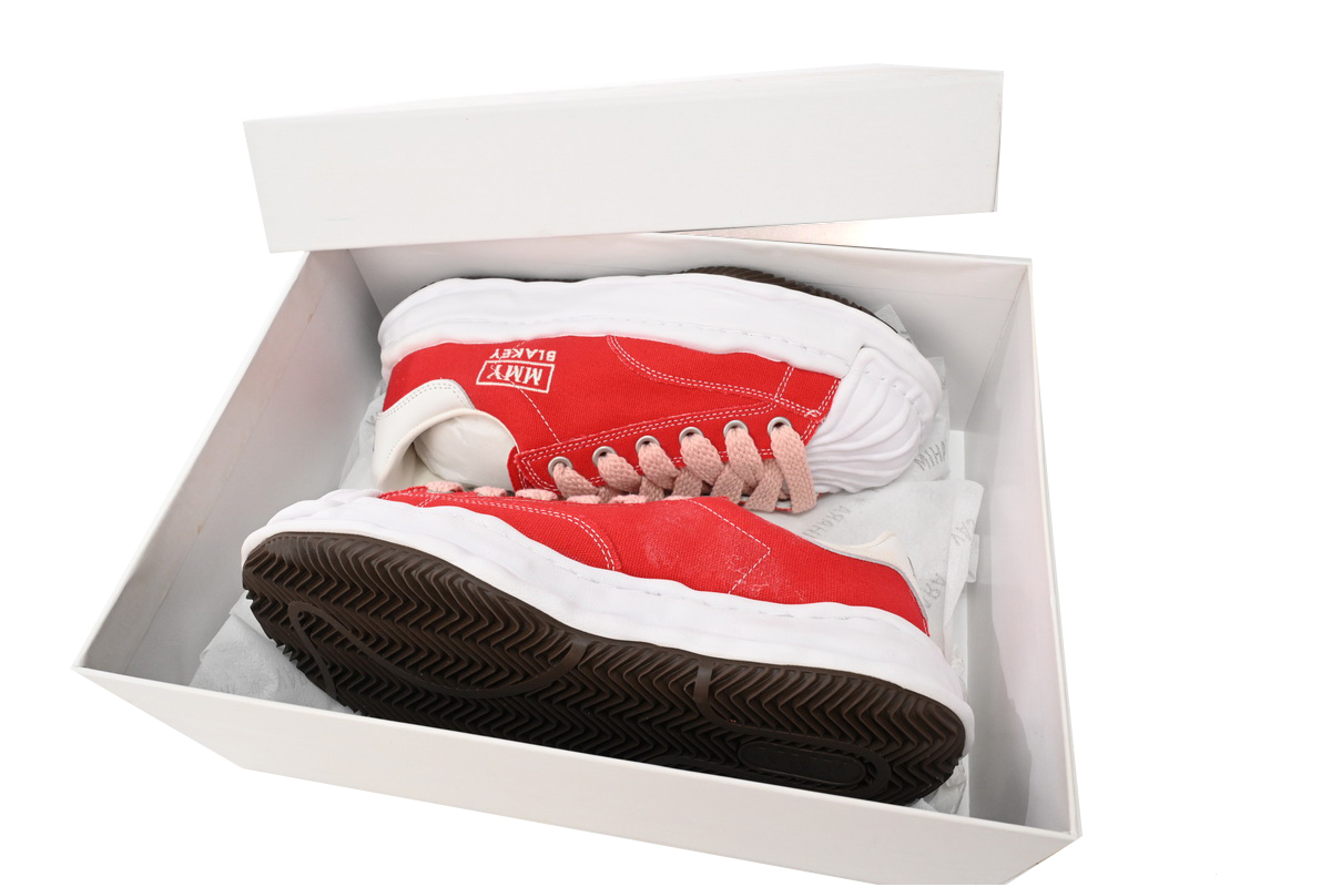 Coco Shoes Maison Mihara Yasuhiro Blakey OG Sole Canvas Low Red A08FW735 NO.766 - Cocoshoesvip.net
