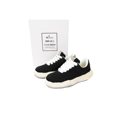Coco Shoes Maison Mihara Yasuhiro Wayne OG Sole Washed Canvas Low Black A08FW708 NO.769 02