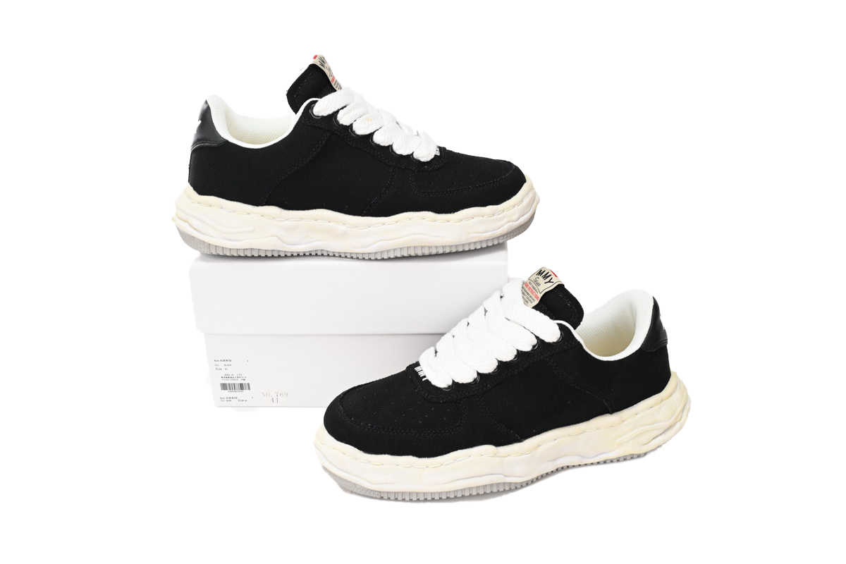 Coco Shoes Maison Mihara Yasuhiro Wayne OG Sole Washed Canvas Low Black A08FW708 NO.769 - Cocoshoesvip.net