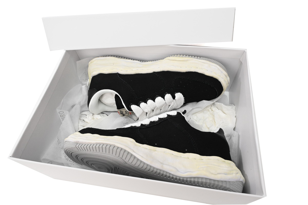 Coco Shoes Maison Mihara Yasuhiro Wayne OG Sole Washed Canvas Low Black A08FW708 NO.769 - Cocoshoesvip.net