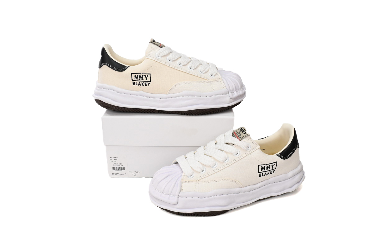Coco Shoes Maison Mihara Yasuhiro Blakey OG Sole Canvas Low White A08FW735 NO.763 - Cocoshoesvip.net