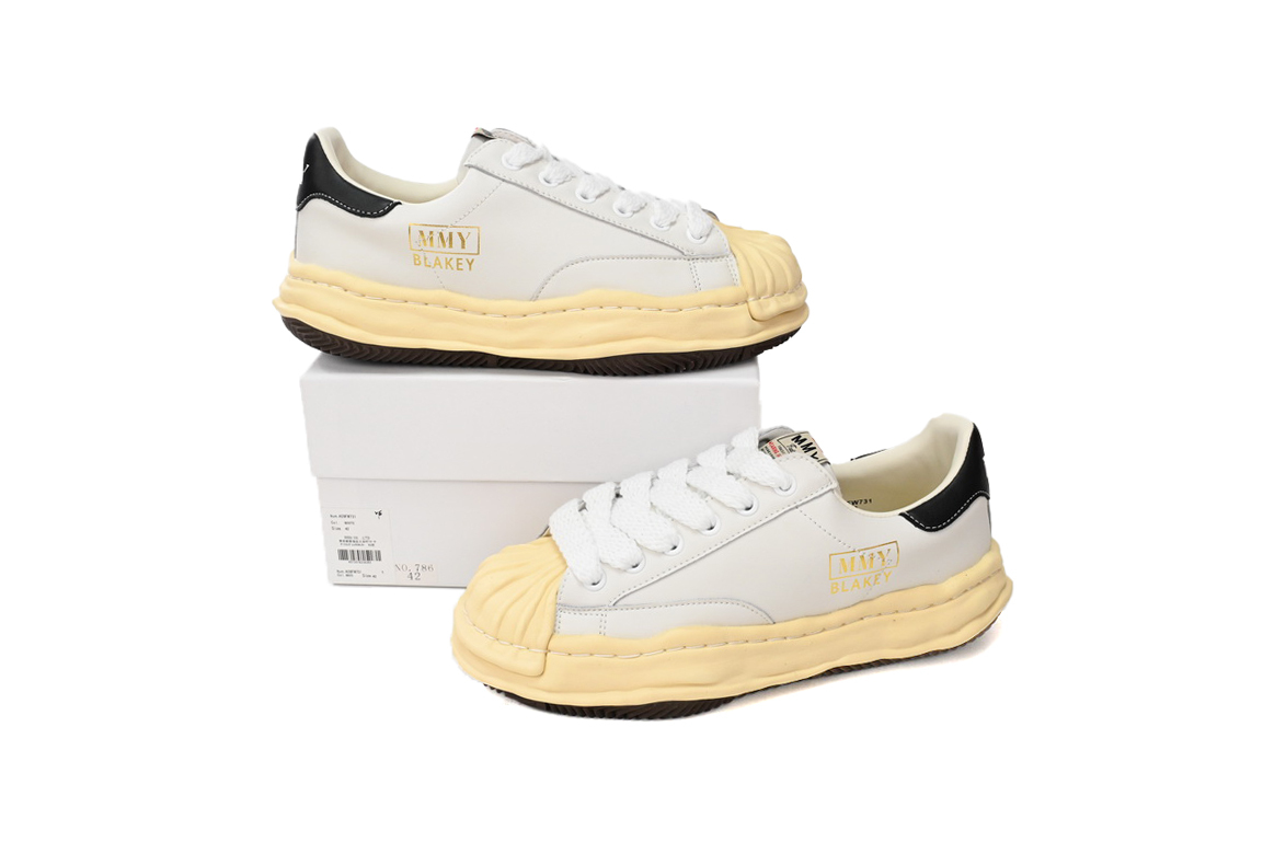 Coco Shoes Mihara Yasuhiro White And White Yellow Black Tail A09FW731 NO.786 - Cocoshoesvip.net
