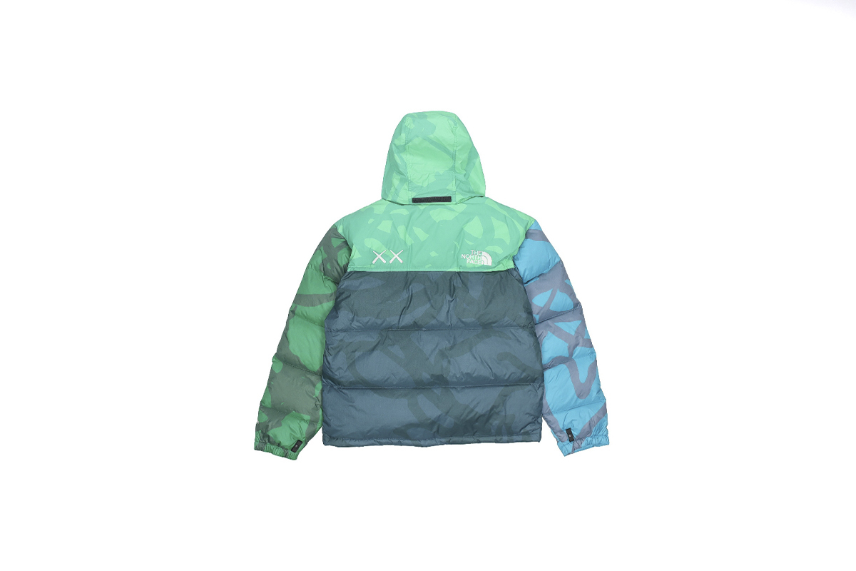 Coco Shoes The North Face x KAWS Youth Retro 1996 Nuptse Jacket KW Safety Green Nuptse Print NF0A7WLX - Cocoshoesvip.net