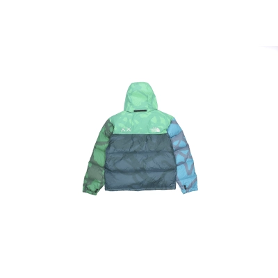 The North Face x KAWS Youth Retro 1996 Nuptse Jacket KW Safety Green Nuptse Print NF0A7WLX 02