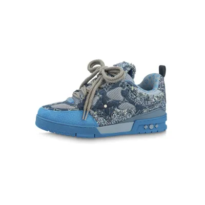 Louis Vuitton LV Skate Trainer Blue Swarovski Monogram 1ABMHB 01