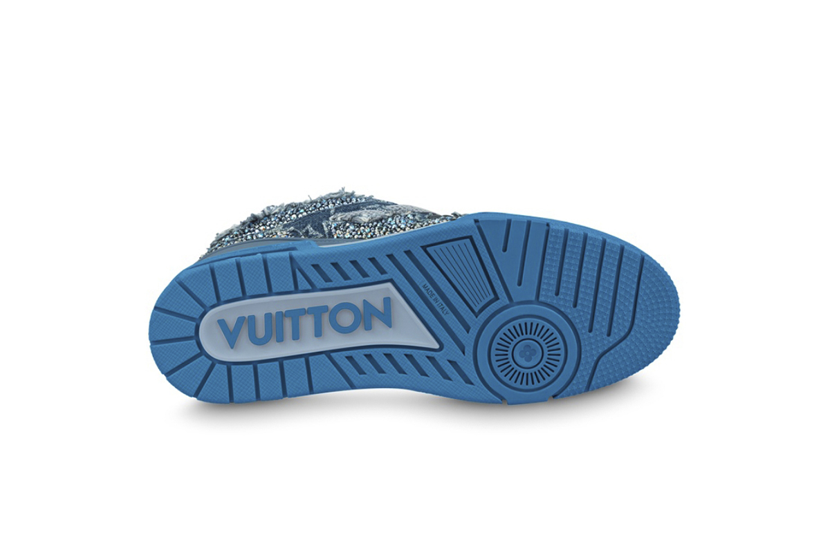 Coco Shoes Louis Vuitton LV Skate Trainer Blue Swarovski Monogram 1ABMHB - Cocoshoesvip.net