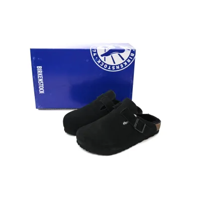 Birkenstock Boston Shearling Suede Leather Black 259881 02