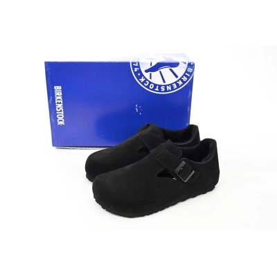Birkenstock London Shearling Suede Leather Black 1014960 02