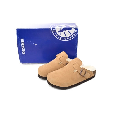 Birkenstock Boston Shearling Suede Leather Mink 1001141  02