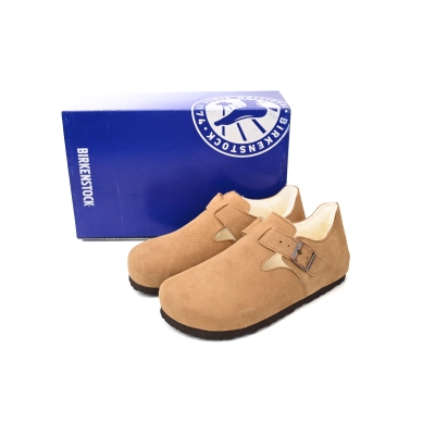 Birkenstock London Shearling Sandals Tea 1014962 02